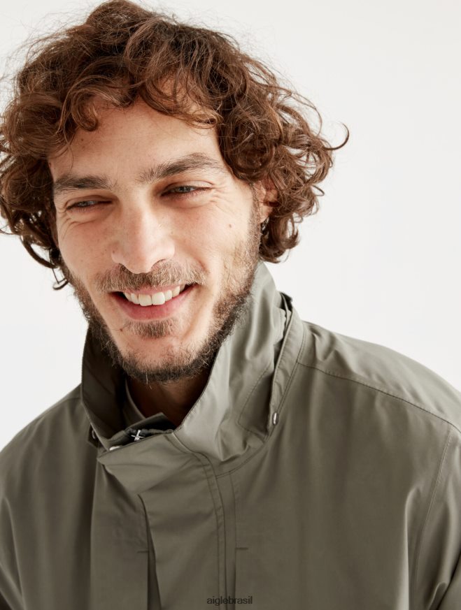 Aigle roupas parka curta gore-tex com capuz destacável taillis eu homens RX2B88169