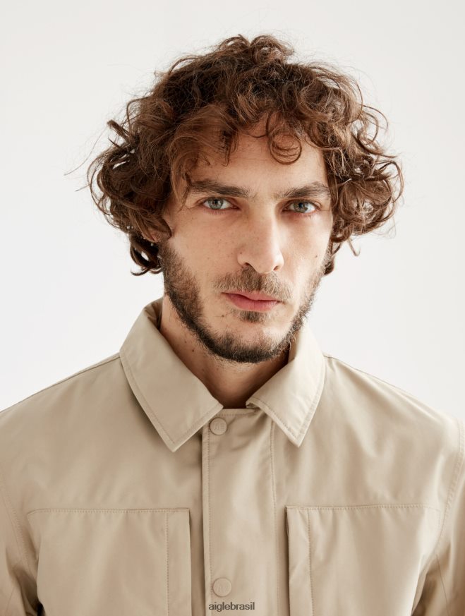 Aigle roupas parka curta gore-tex com capuz destacável vime eu homens RX2B88220