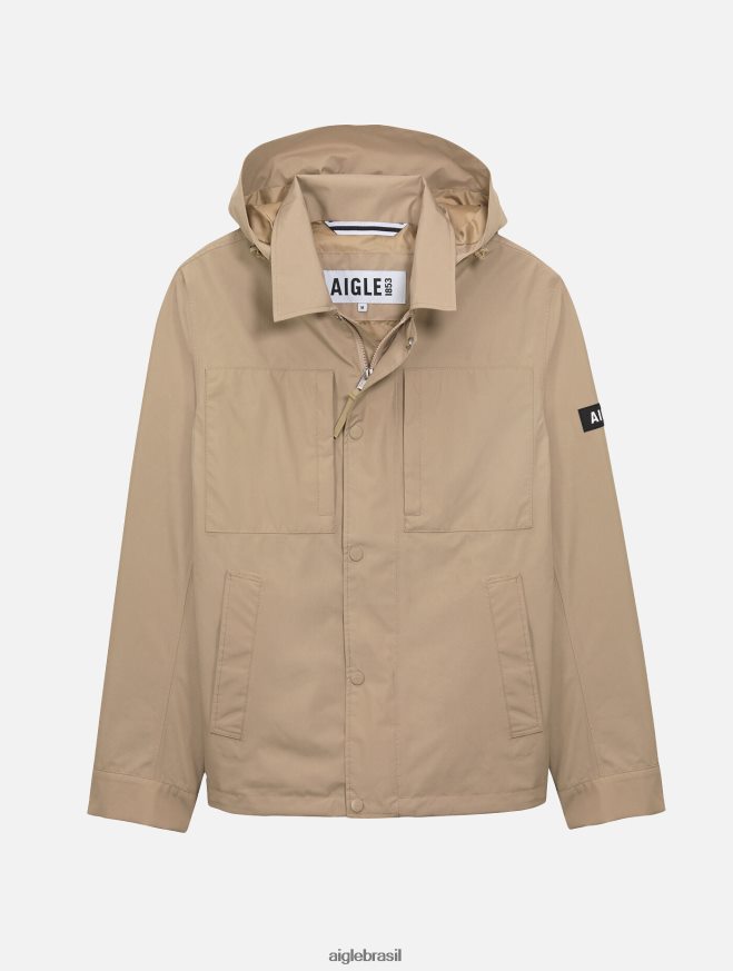 Aigle roupas parka curta gore-tex com capuz destacável vime eu homens RX2B88220