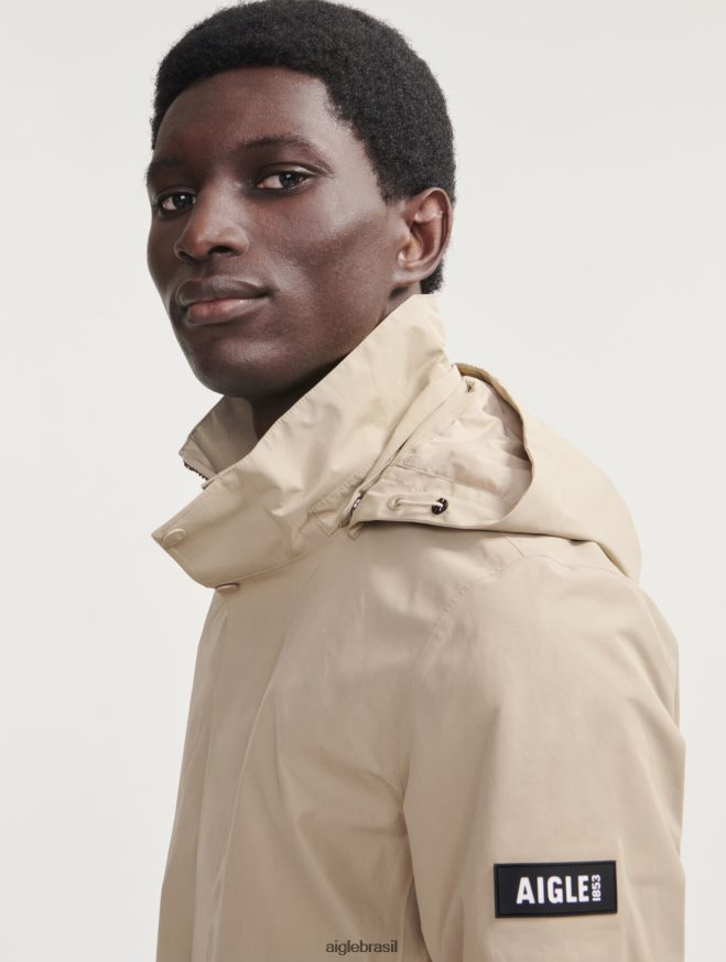 Aigle roupas parka gore-tex com capuz longo vime homens RX2B88203