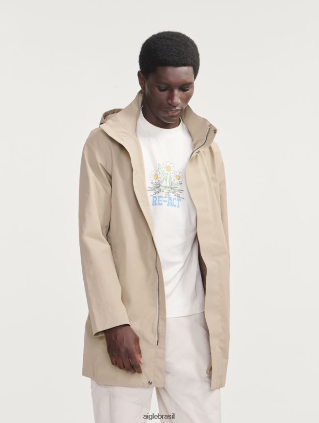 Aigle roupas parka gore-tex com capuz longo vime homens RX2B88203