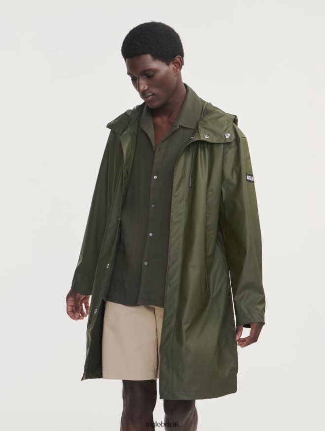 Aigle roupas parka impermeável com capuz longo advogado homens RX2B88163