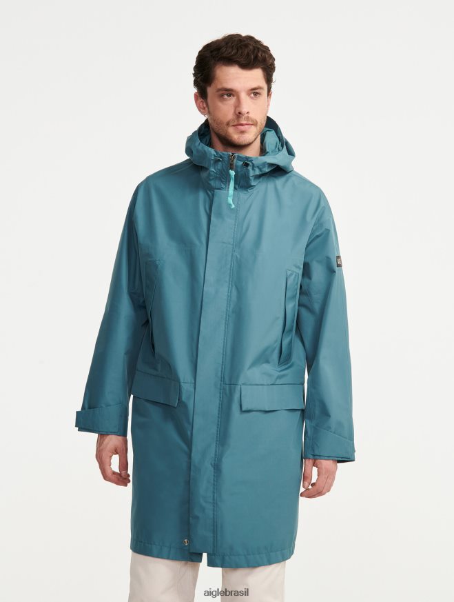 Aigle roupas parka longa gore-tex paclite com capuz duplo hidro homens RX2B88193