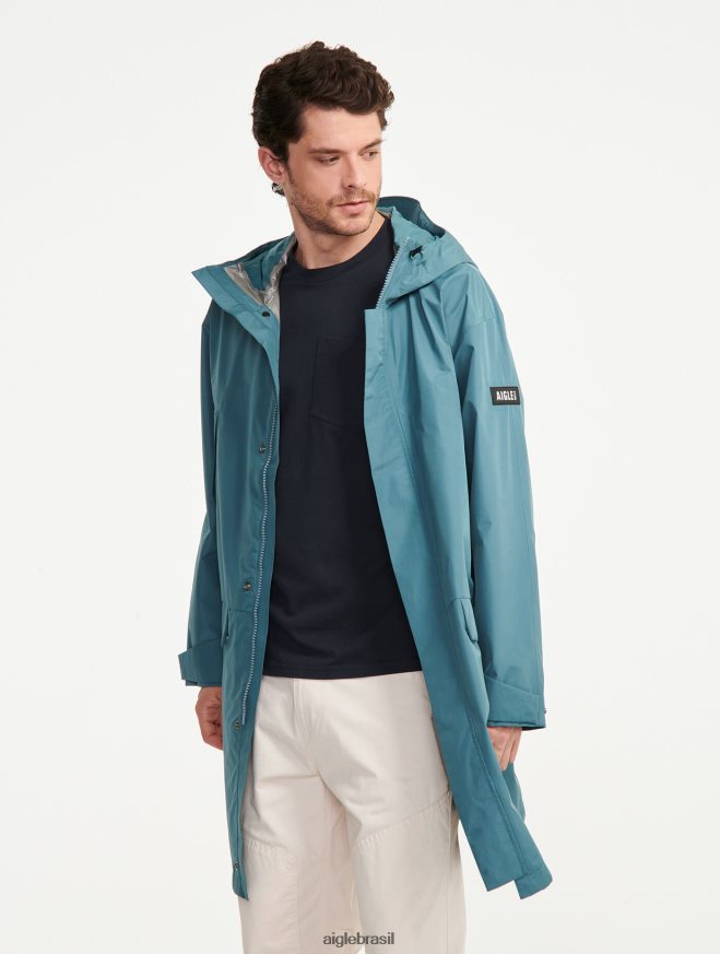 Aigle roupas parka longa gore-tex paclite com capuz duplo hidro homens RX2B88193