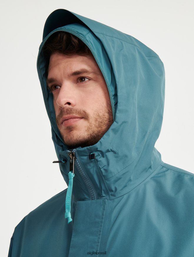 Aigle roupas parka longa gore-tex paclite com capuz duplo hidro homens RX2B88193