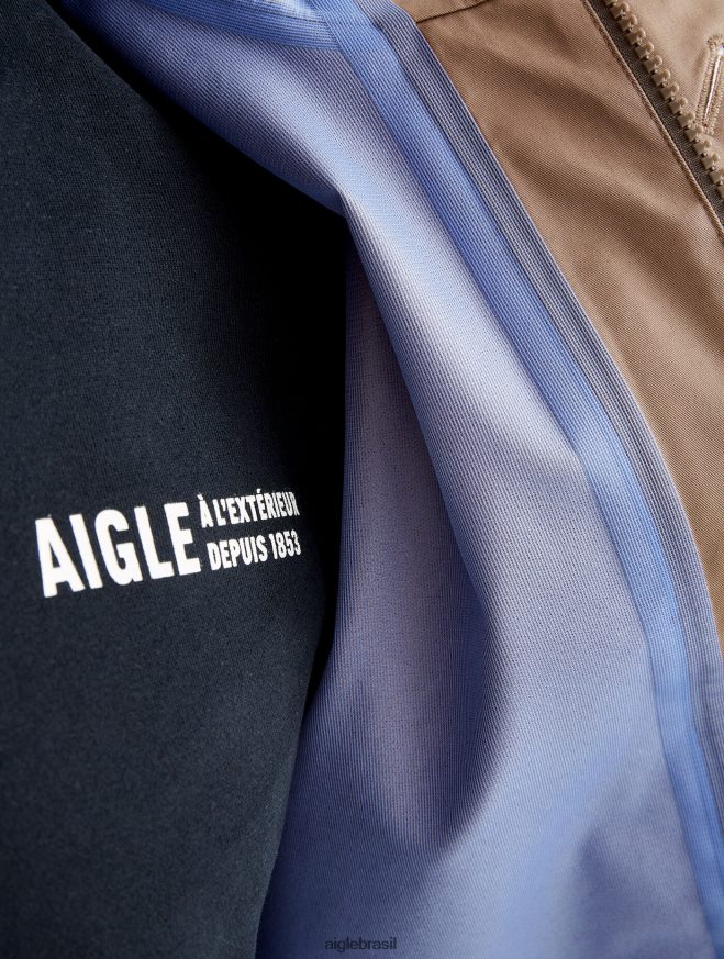 Aigle roupas parka mtd com capuz e comprimento médio capuccino homens RX2B88222