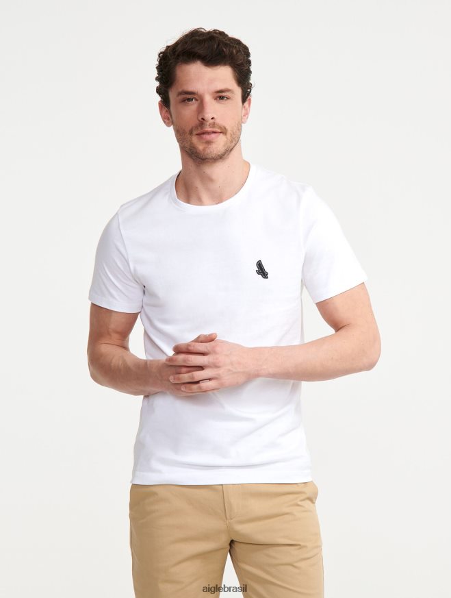 Aigle roupas camiseta com gola redonda branco homens RX2B88138