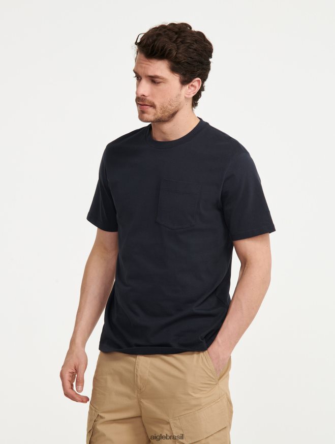 Aigle roupas camiseta com gola redonda e bolso em jersey Império homens RX2B88157