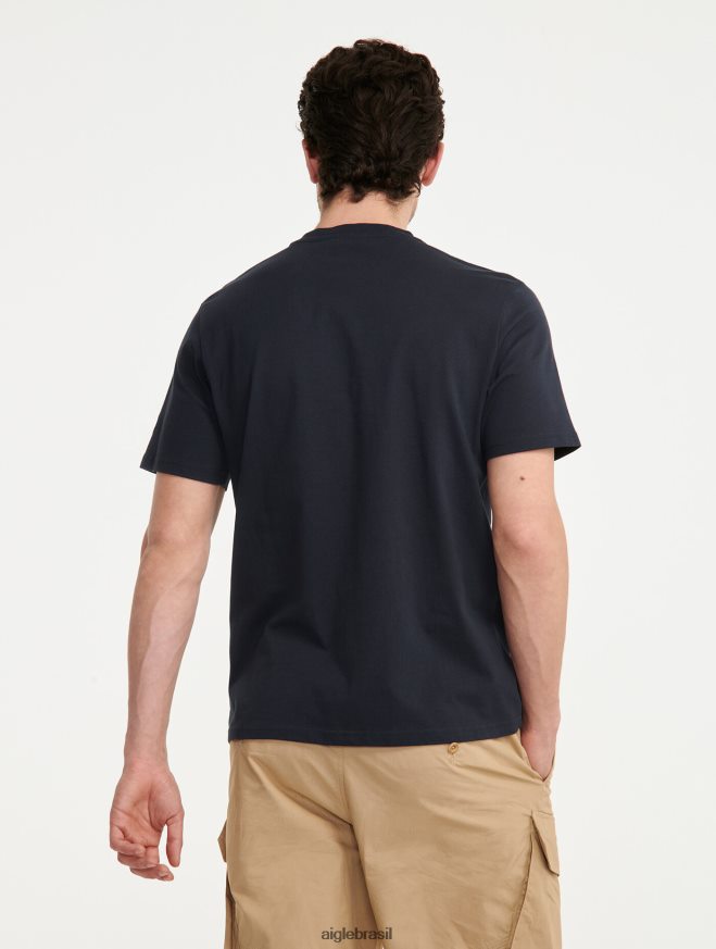 Aigle roupas camiseta com gola redonda e bolso em jersey Império homens RX2B88157