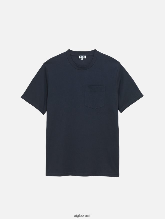 Aigle roupas camiseta com gola redonda e bolso em jersey Império homens RX2B88157