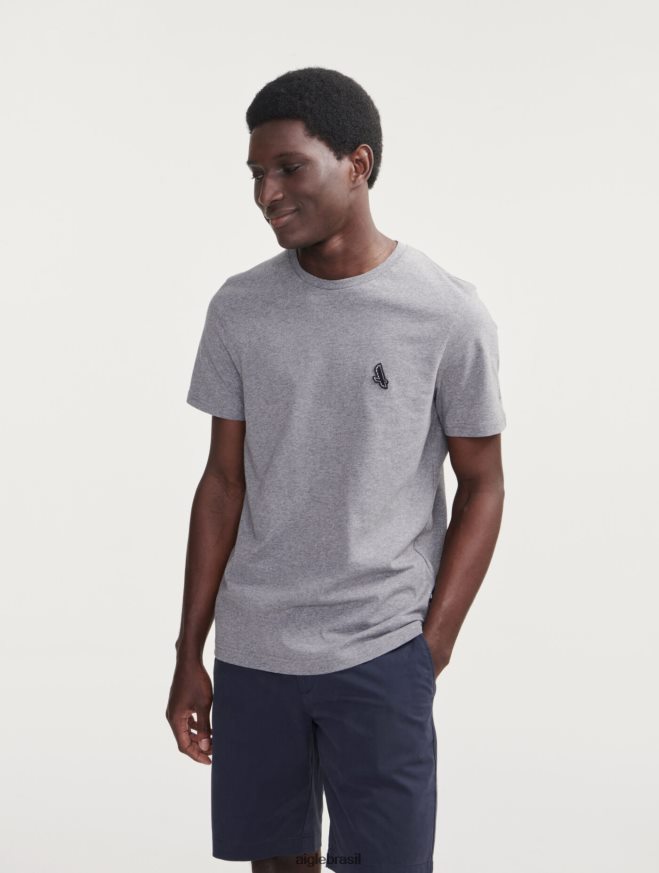 Aigle roupas camiseta com gola redonda urze cinza homens RX2B8868