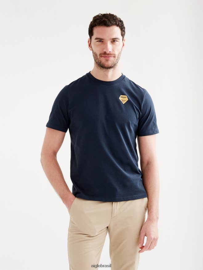 Aigle roupas camiseta estampada com gola redonda Império homens RX2B88133