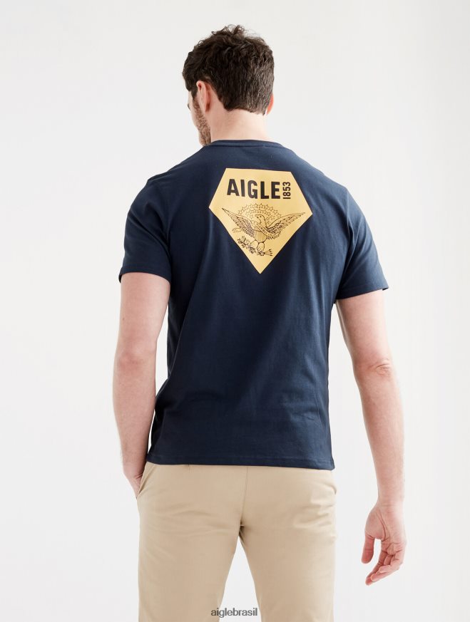 Aigle roupas camiseta estampada com gola redonda Império homens RX2B88133