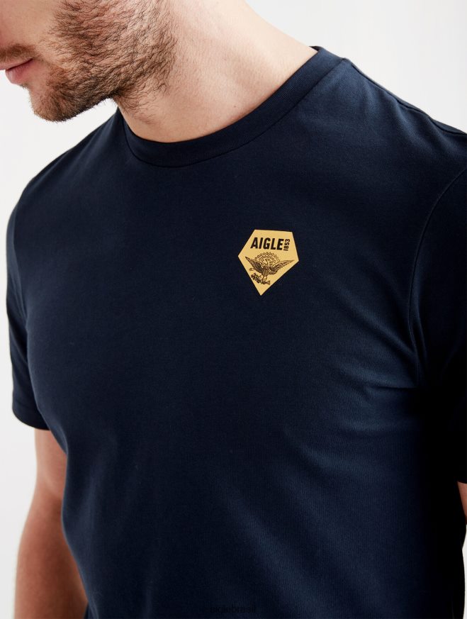 Aigle roupas camiseta estampada com gola redonda Império homens RX2B88133