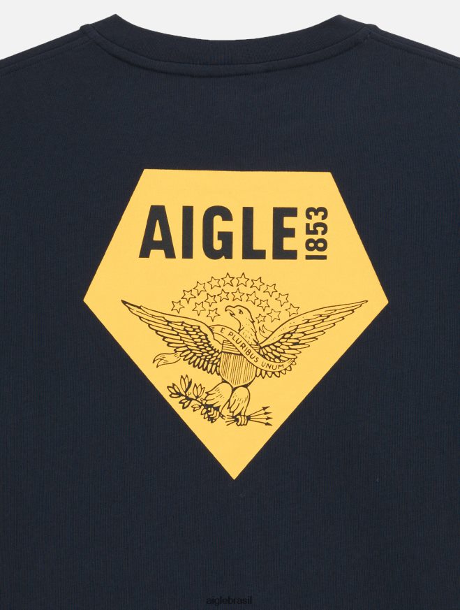 Aigle roupas camiseta estampada com gola redonda Império homens RX2B88133