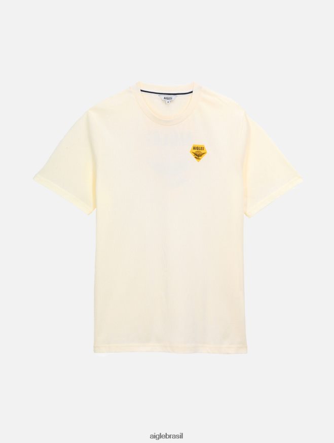 Aigle roupas camiseta estampada com gola redonda leite homens RX2B88137