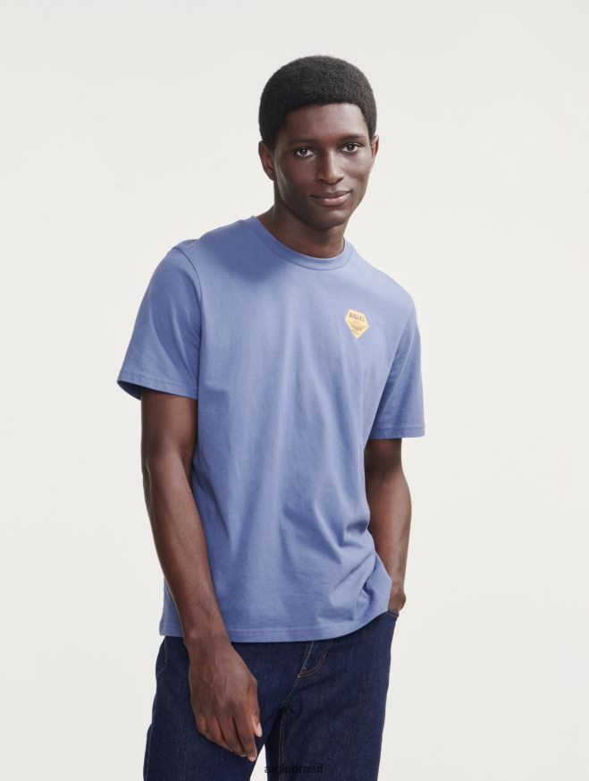 Aigle roupas camiseta estampada com gola redonda marais homens RX2B8851