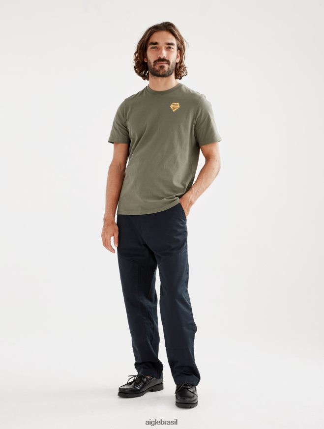 Aigle roupas camiseta estampada com gola redonda taillis homens RX2B88146