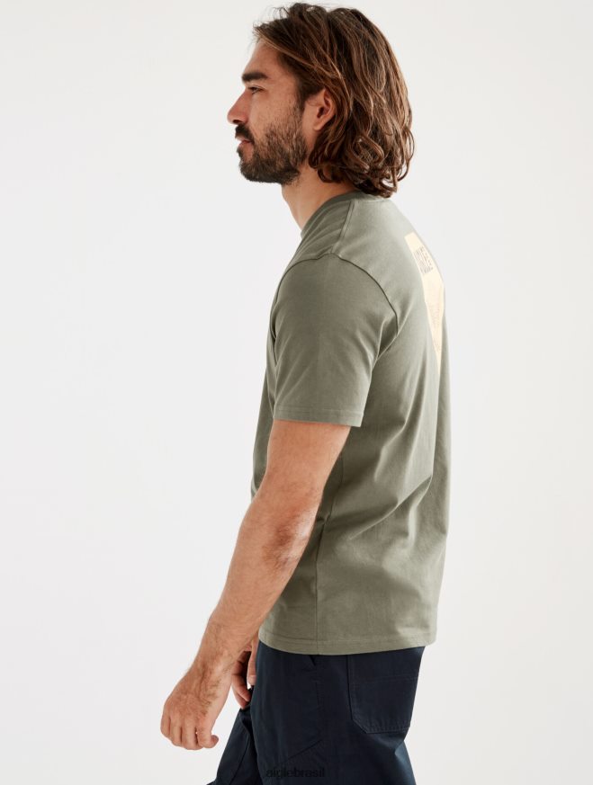 Aigle roupas camiseta estampada com gola redonda taillis homens RX2B88146