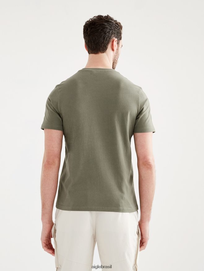 Aigle roupas camiseta estampada com gola redonda taillis homens RX2B8862