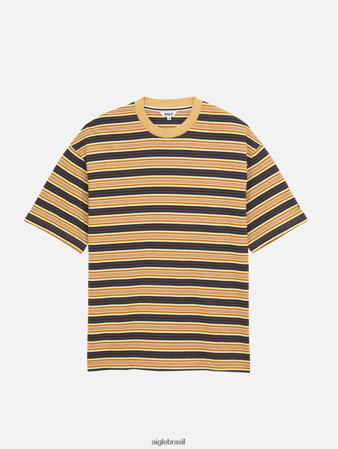 Aigle roupas camiseta listrada com gola redonda império st homens RX2B884