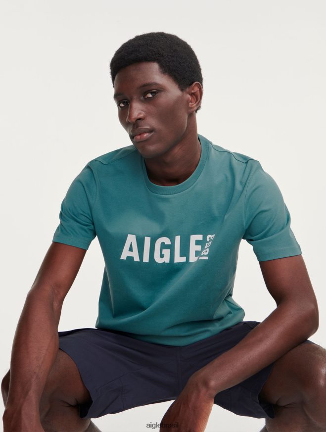 Aigle roupas camiseta piratex estampada com gola redonda hidro homens RX2B8870