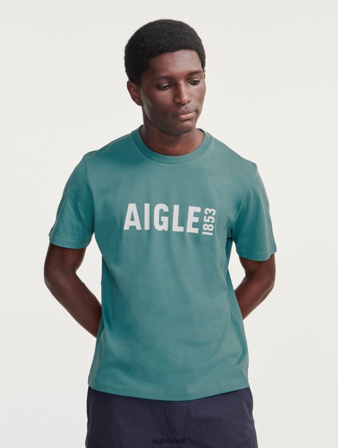 Aigle roupas camiseta piratex estampada com gola redonda hidro homens RX2B8870