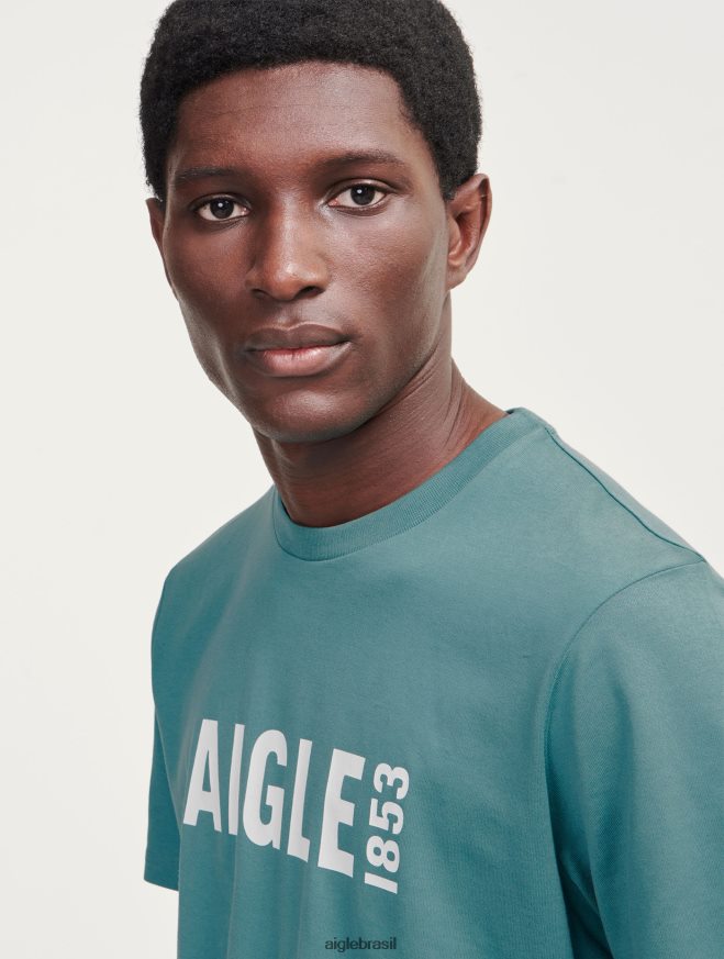 Aigle roupas camiseta piratex estampada com gola redonda hidro homens RX2B8870