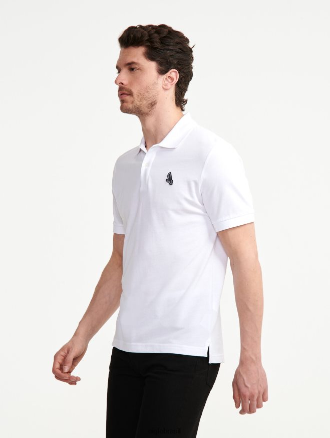 Aigle roupas polo de manga curta e secagem rápida branco homens RX2B8863