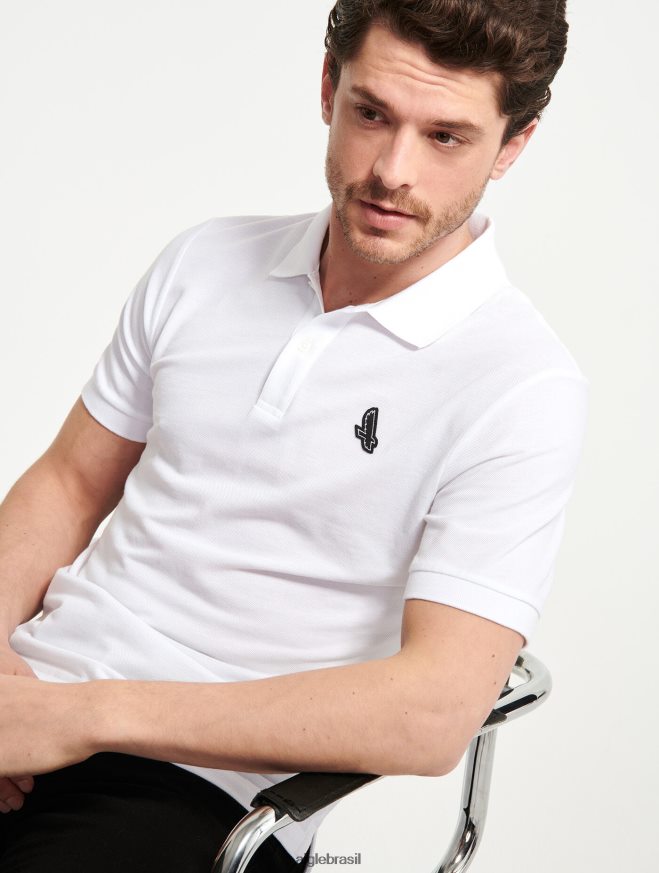 Aigle roupas polo de manga curta e secagem rápida branco homens RX2B8863
