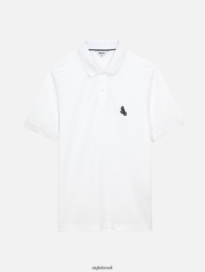 Aigle roupas polo de manga curta e secagem rápida branco homens RX2B8863