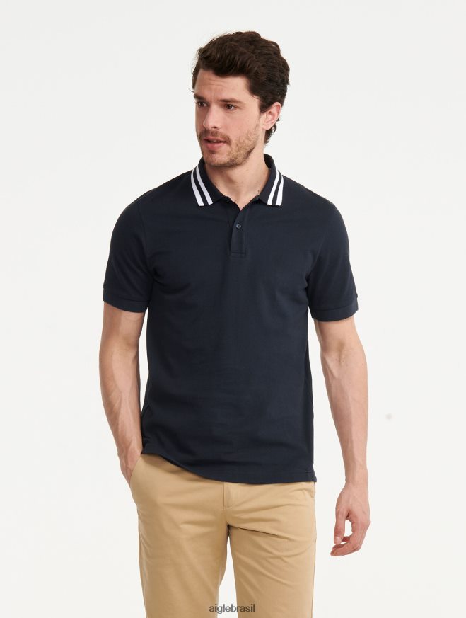 Aigle roupas polo manga curta com gola dupla Império homens RX2B882