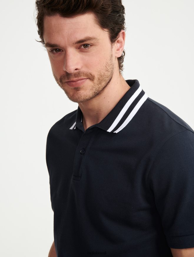 Aigle roupas polo manga curta com gola dupla Império homens RX2B882