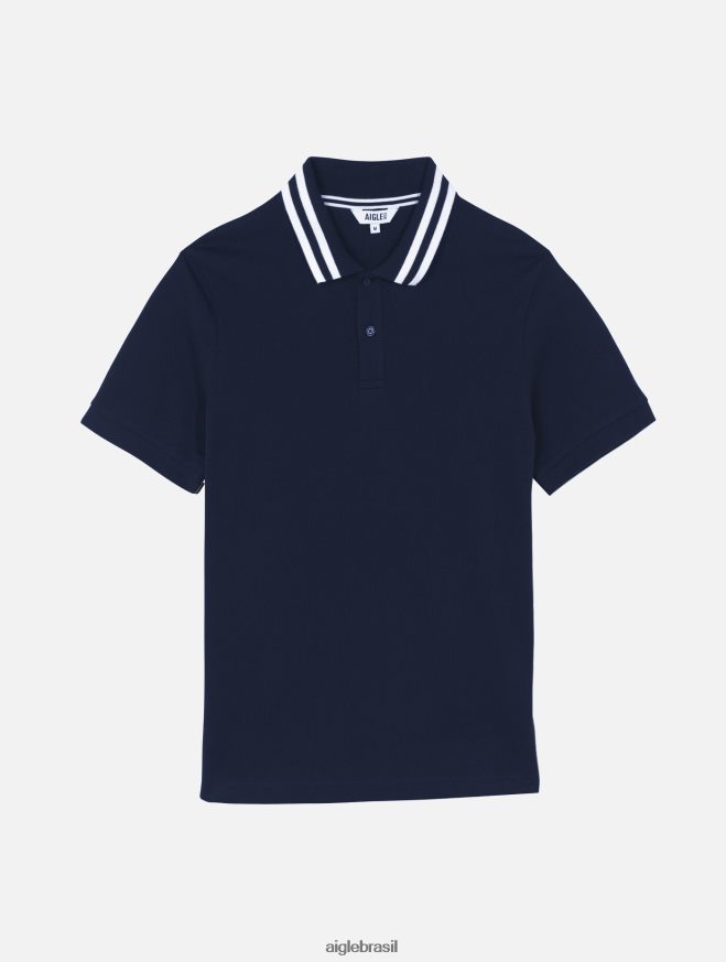 Aigle roupas polo manga curta com gola dupla Império homens RX2B882