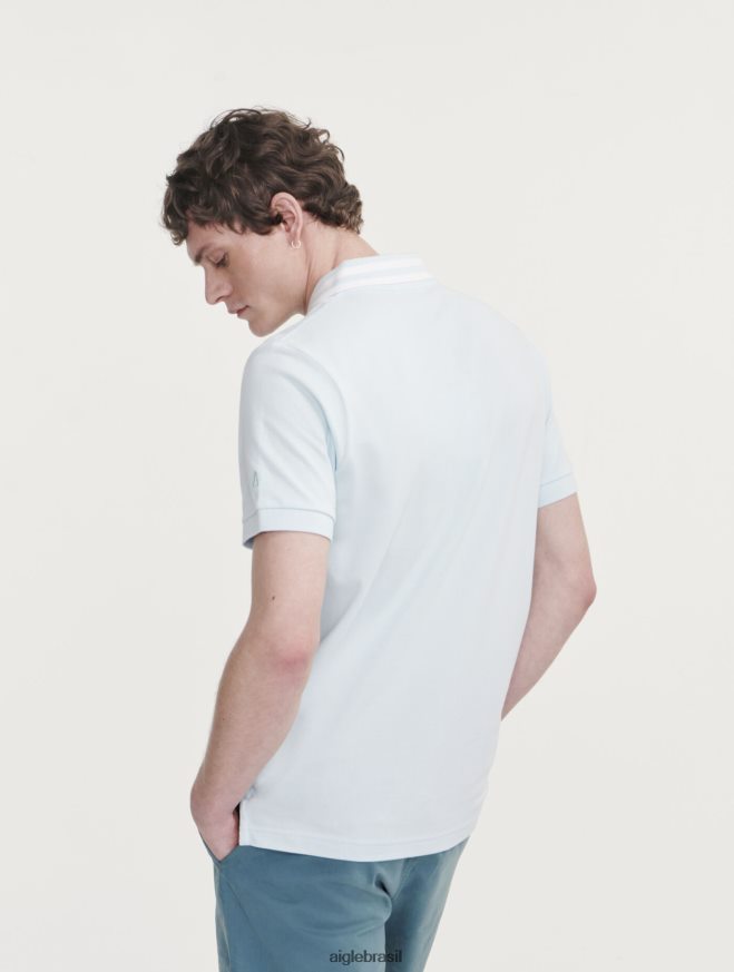 Aigle roupas polo manga curta com gola dupla glacon homens RX2B88124
