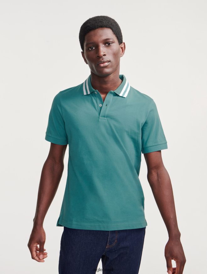 Aigle roupas polo manga curta com gola dupla hidro homens RX2B8842