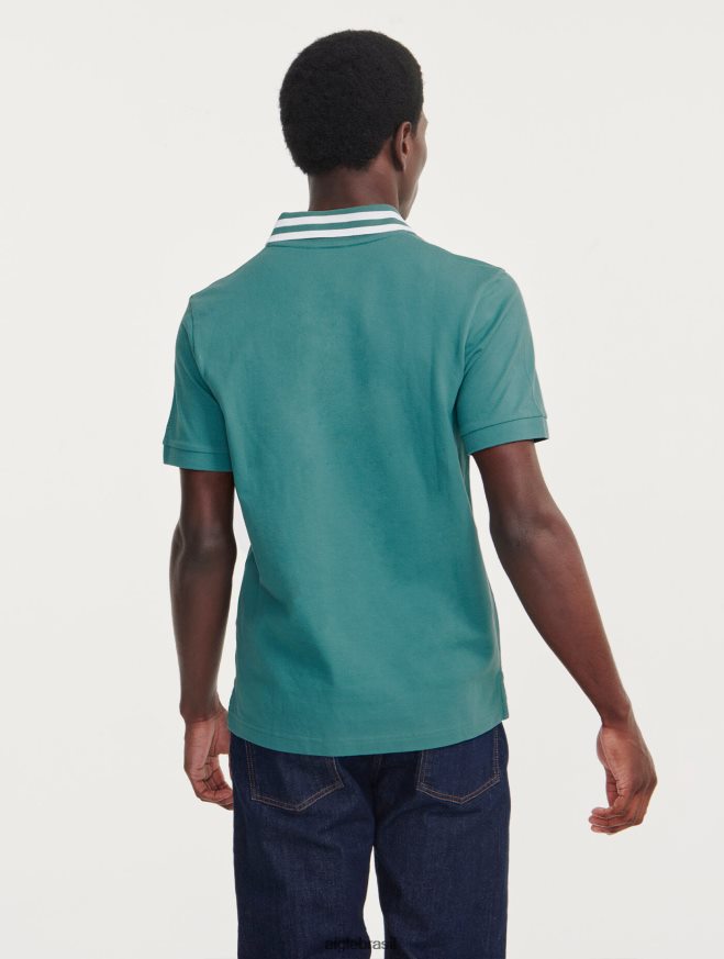 Aigle roupas polo manga curta com gola dupla hidro homens RX2B8842