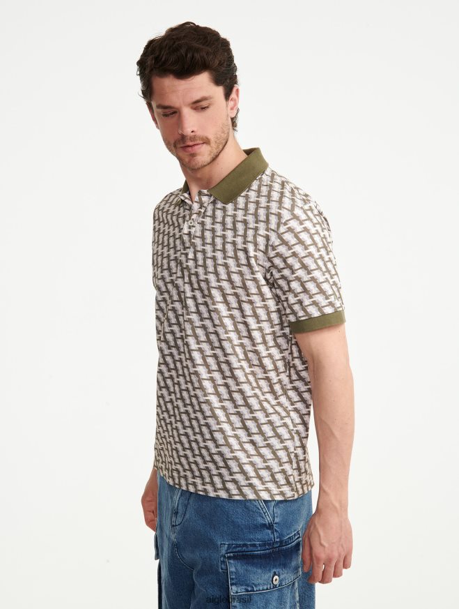 Aigle roupas polo manga curta com monograma taillis pr homens RX2B88119