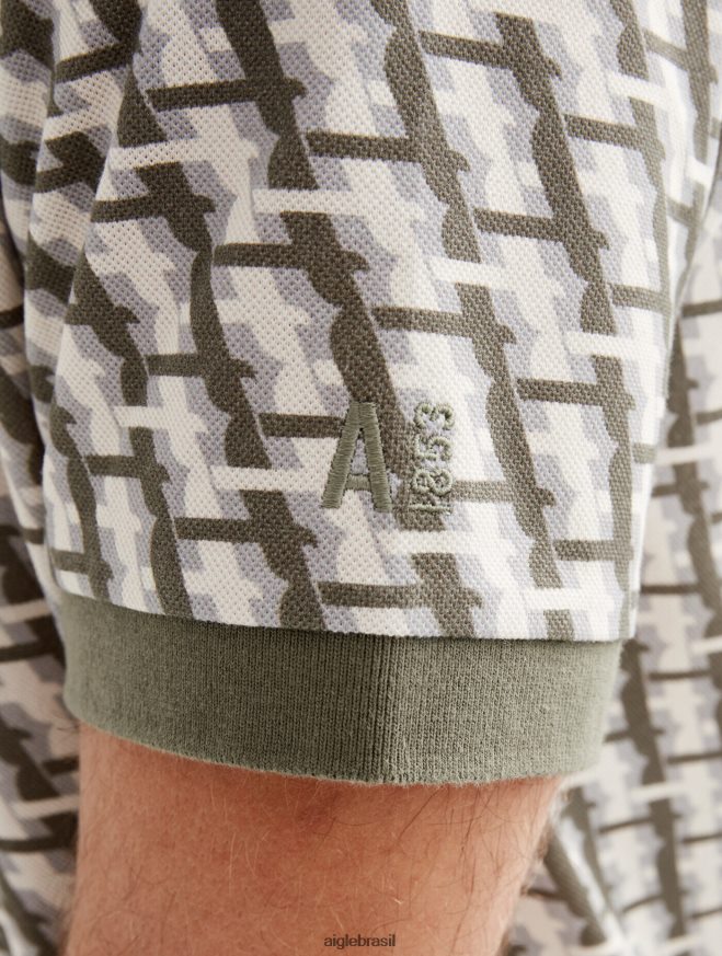 Aigle roupas polo manga curta com monograma taillis pr homens RX2B88119