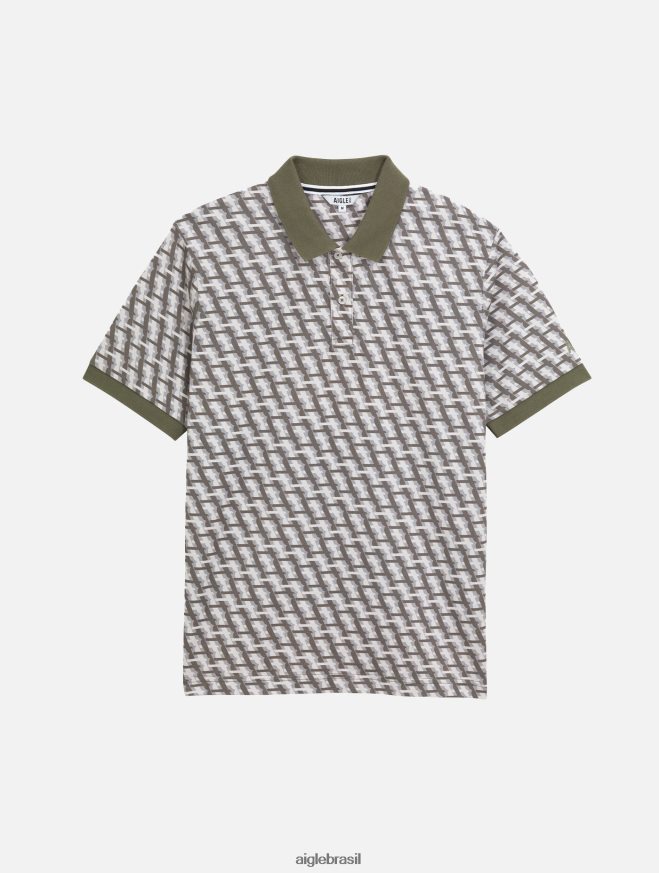 Aigle roupas polo manga curta com monograma taillis pr homens RX2B88119