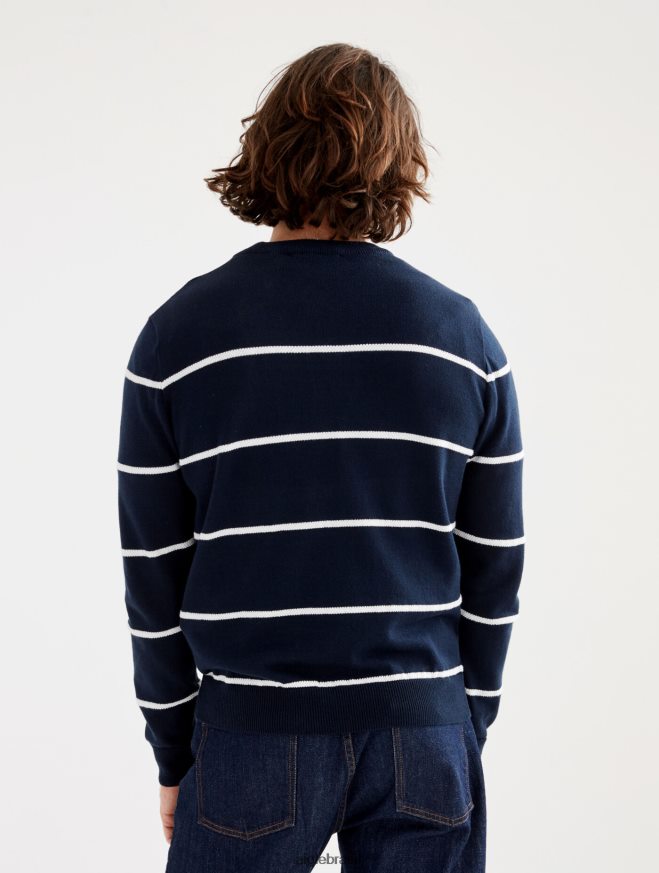 Aigle roupas feito na França suéter de marinheiro com gola redonda e calibre fino império st homens RX2B8883