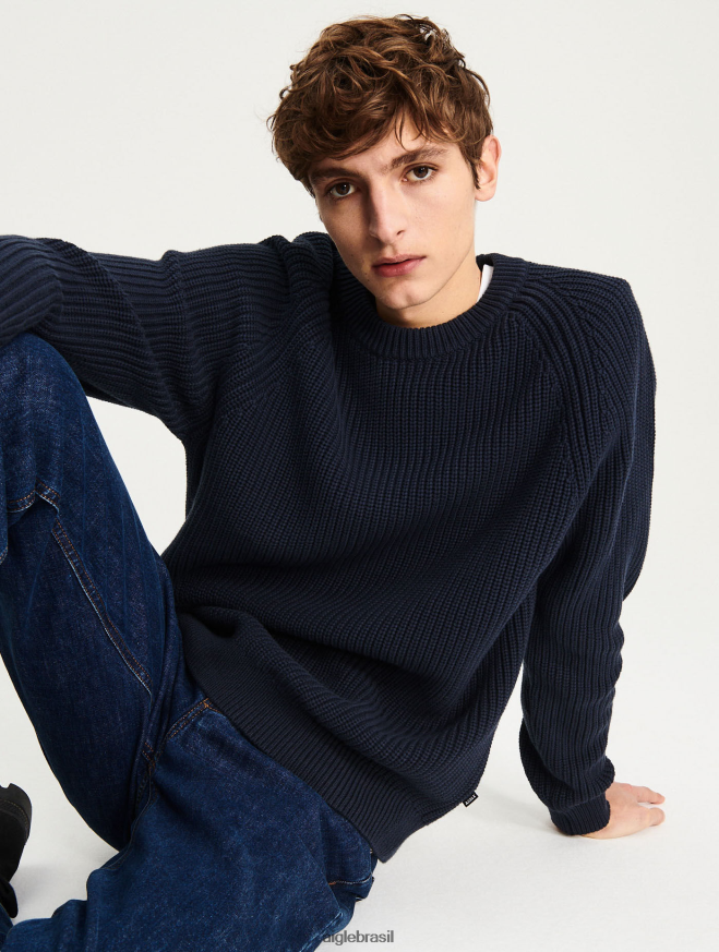 Aigle roupas suéter de inspiração marinha em algodão orgânico Império homens RX2B8846