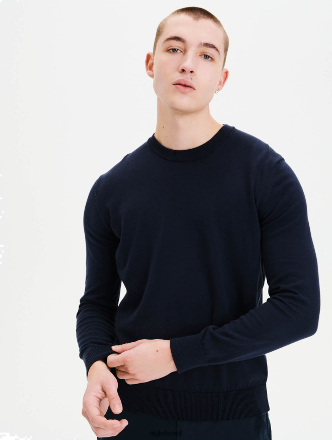 Aigle roupas suéter gola redonda em algodão orgânico Império homens RX2B88156