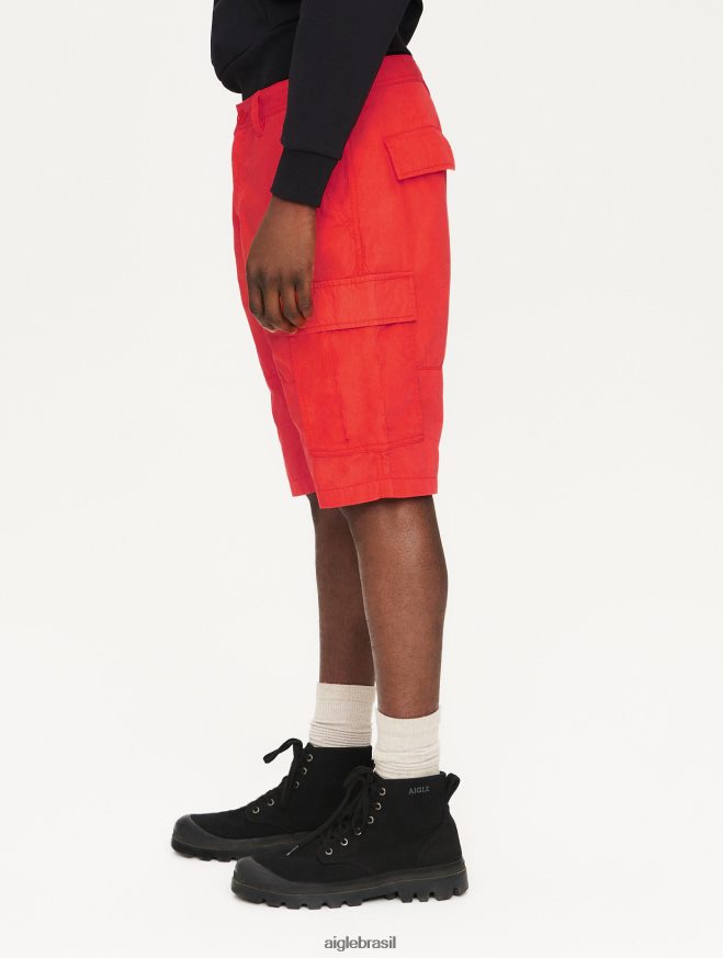 Aigle roupas shorts cargo de algodão orgânico poivron homens RX2B88110