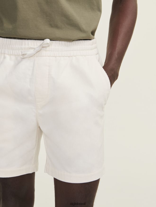 Aigle roupas shorts de veludo cotelê leite homens RX2B8811