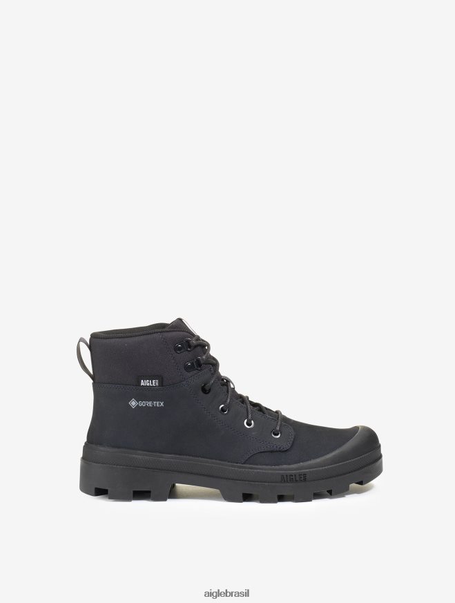 Aigle sapato o icônico sapato de caminhada em couro gore-tex preto homens RX2B88264
