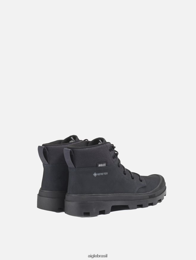 Aigle sapato o icônico sapato de caminhada em couro gore-tex preto homens RX2B88264