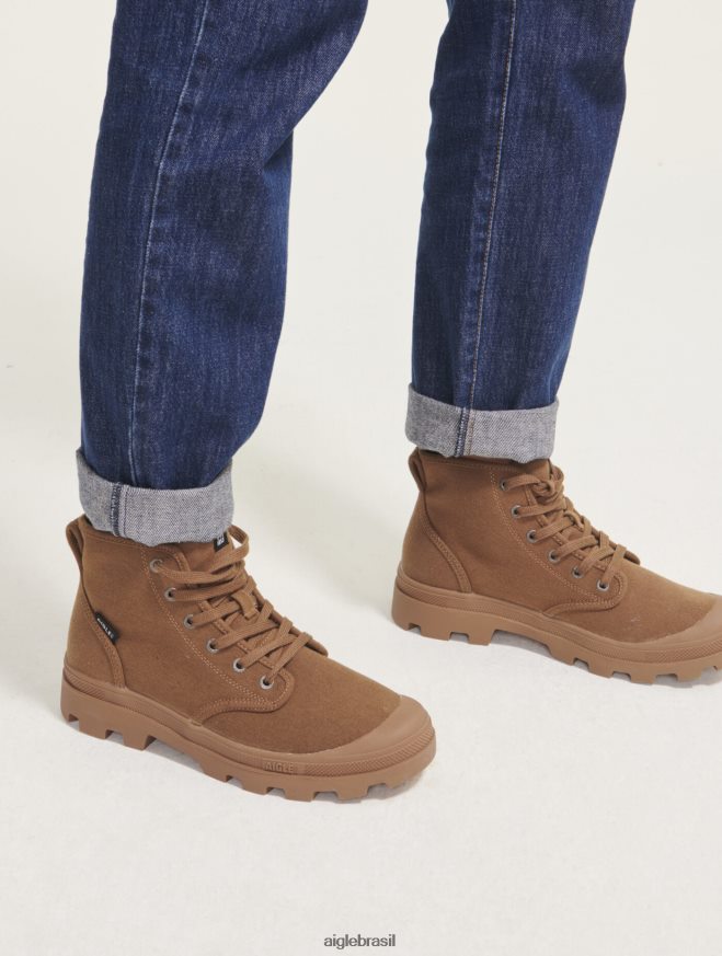 Aigle sapato o sapato versátil feito de algodão reciclado marrom homens RX2B88259
