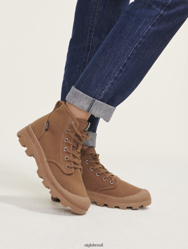 Aigle sapato o sapato versátil feito de algodão reciclado marrom homens RX2B88259