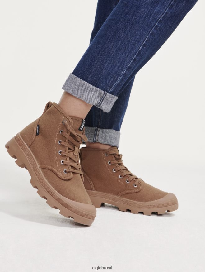 Aigle sapato o sapato versátil feito de algodão reciclado marrom homens RX2B88259